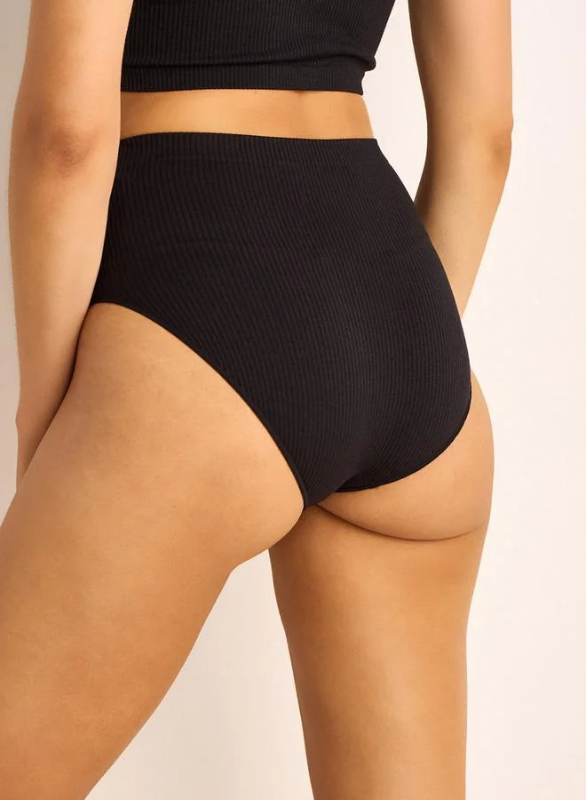 Splash FAV High-Waist High-Leg Ribbed Briefs